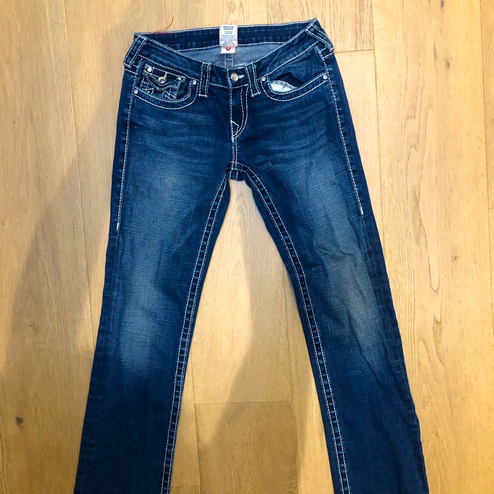 Size 27 vintage rhinestone true religion jeans.
